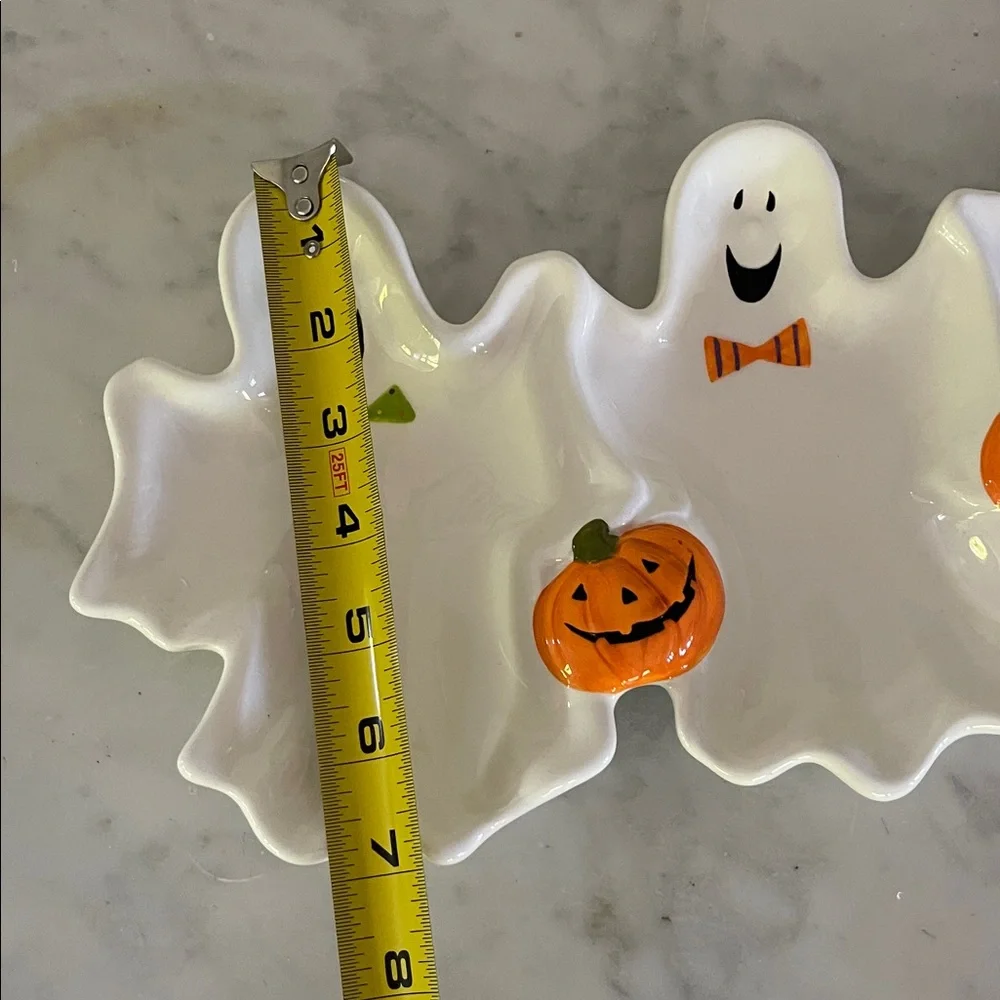 Ceramic Halloween Ghost Platter Dish Set Server